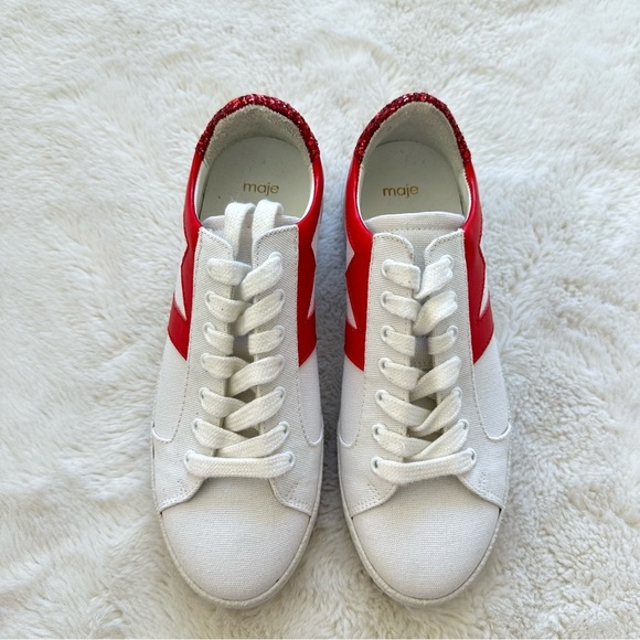 NEW!!! Maje canvas white sneakers size 37 EU - Picture 1 of 5